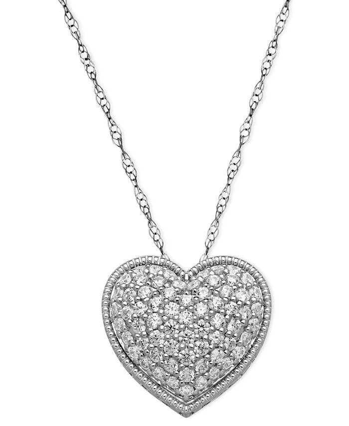 Arabella Sterling Silver Necklace White Swarovski Elements Heart