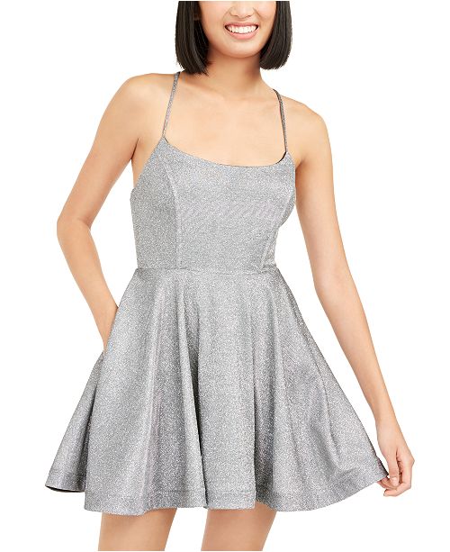 Speechless Juniors Shimmer Lace Back Dress Created For Macy S