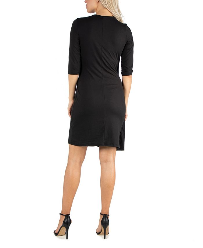 24seven Comfort Apparel Women's Elbow Sleeve Little Wrap Dress - Macy's