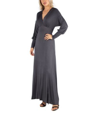 grey long sleeve maxi dress