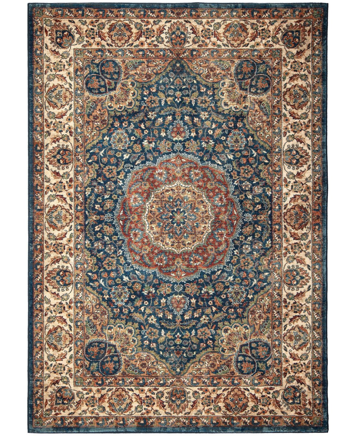 Orian Alexandria Rochester Navy 7'8in x 10'10in Area Rug - Blu