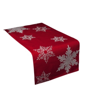 Xia Home Fashions Glisten Snowflake Embroidered Christmas Table Runner 16