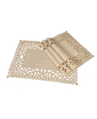 Xia Home Fashions Vine Embroidered Cutwork Placemats, 14