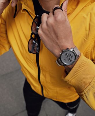 MVMT Chronograph 40 Monochrome Gray Leather Strap Watch 40mm