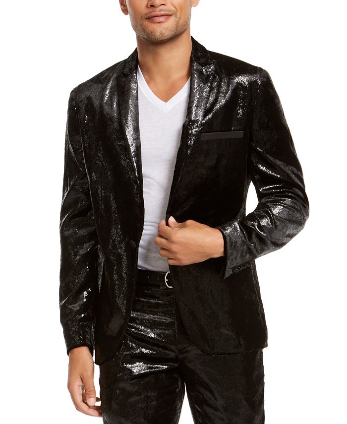 INC International Concepts I.N.C. ONYX Men's Shiny Velvet Blazer