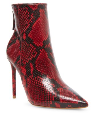 red and black snakeskin boots
