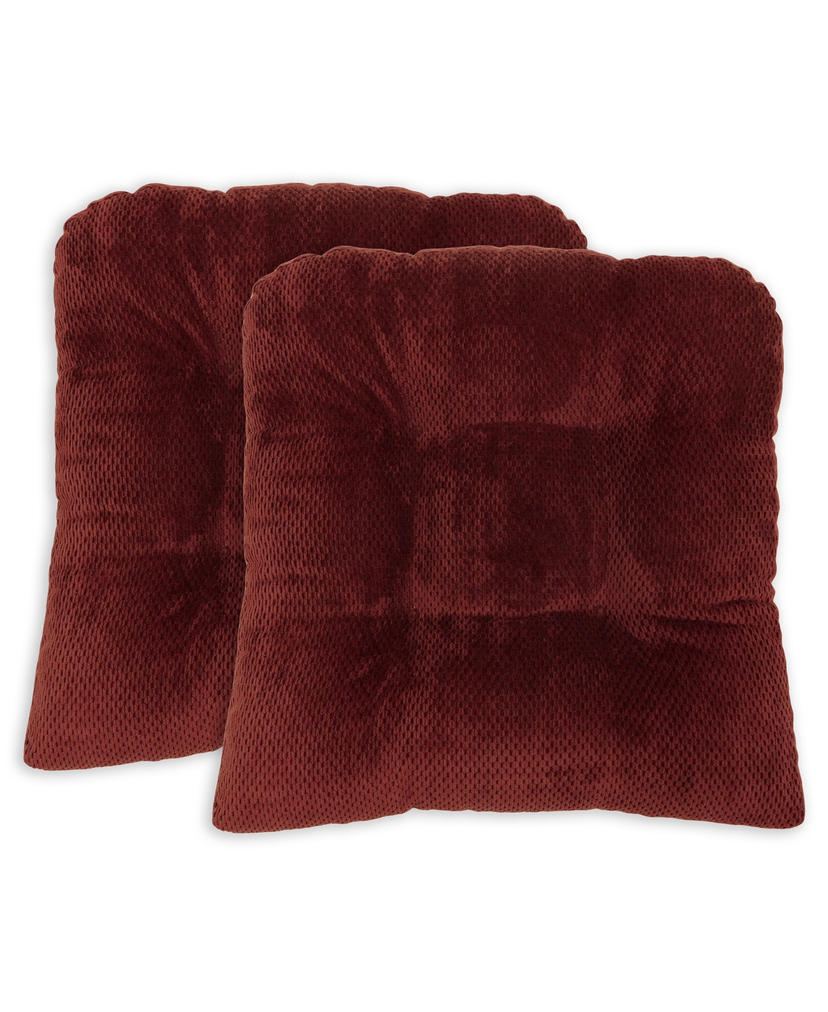 Shop Arlee Home Fashions Delano Set Of Two Chair Pad Seat Cushions In Red