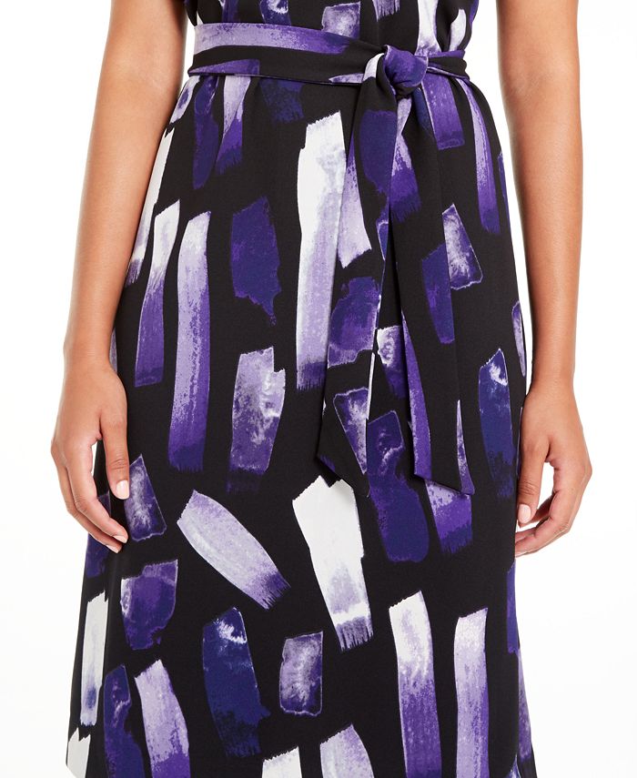 Alfani Women's Petite Mock-Neck Tie-Back Dress Black Size Petite Small
