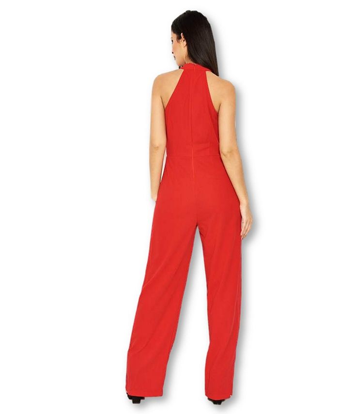AX Paris Women's Halterneck Jumpsuit With MilitaryInspired Buttons