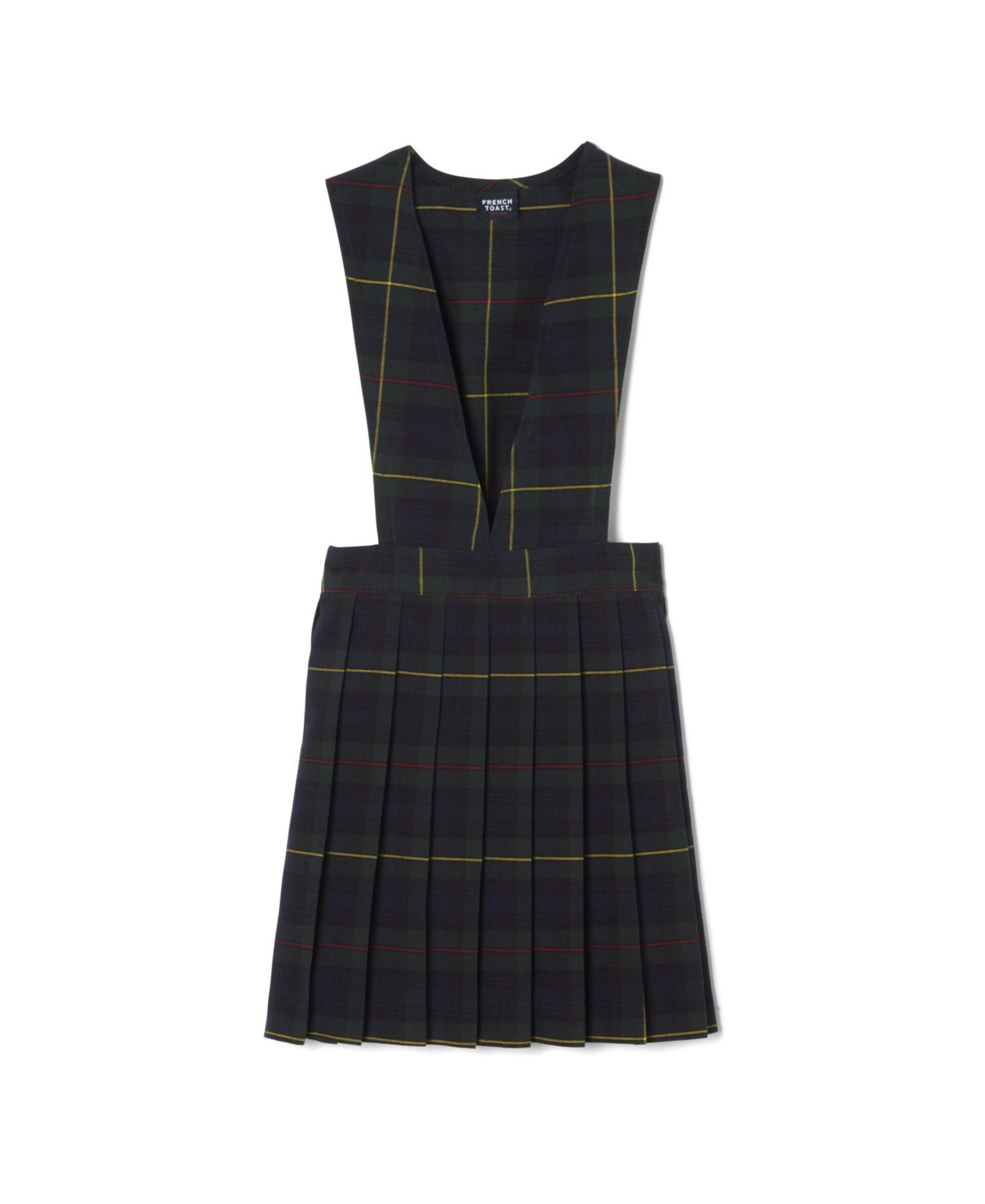 Big Girls V-Neck Pleated Plaid Jumper