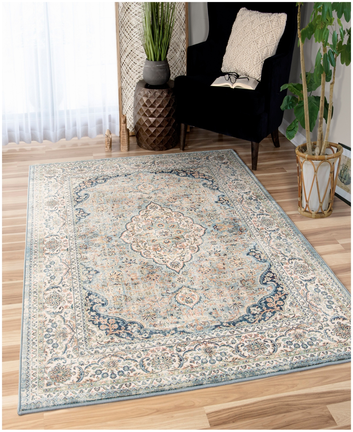 Orian Alexandria Kerman Estate Blue Thatch Area Rug