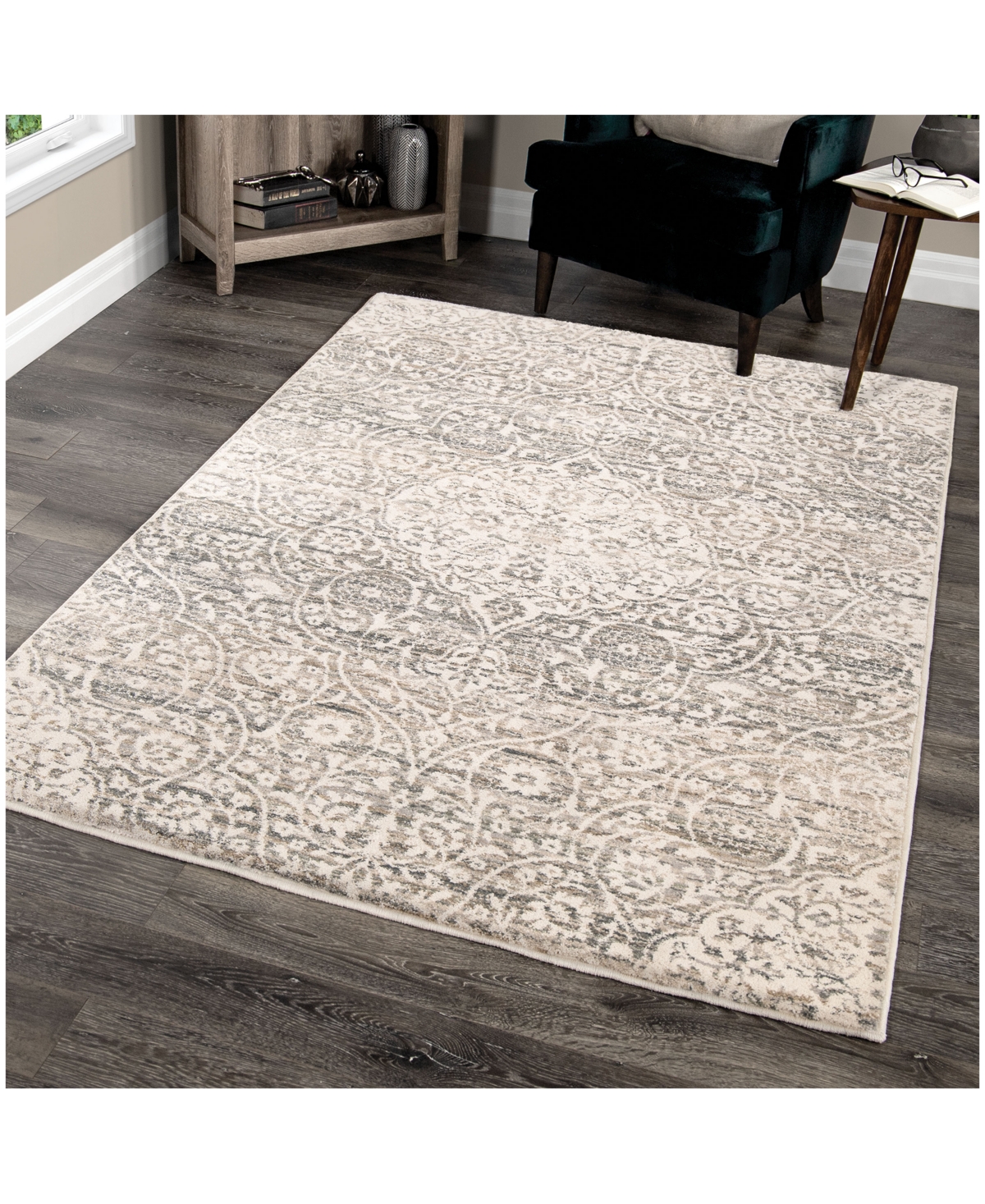 Orian Riverstone Center Kirman Multi Area Rug