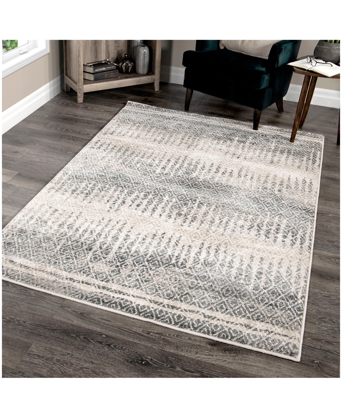 Orian Riverstone Pinnacle Cloud Gray Area Rug