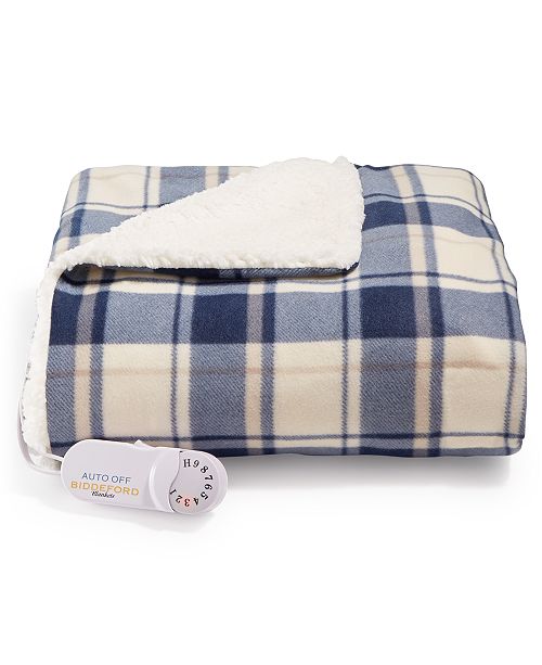Biddeford Electric Plaid Comfort Knit/Fleece Throw & Reviews Blankets