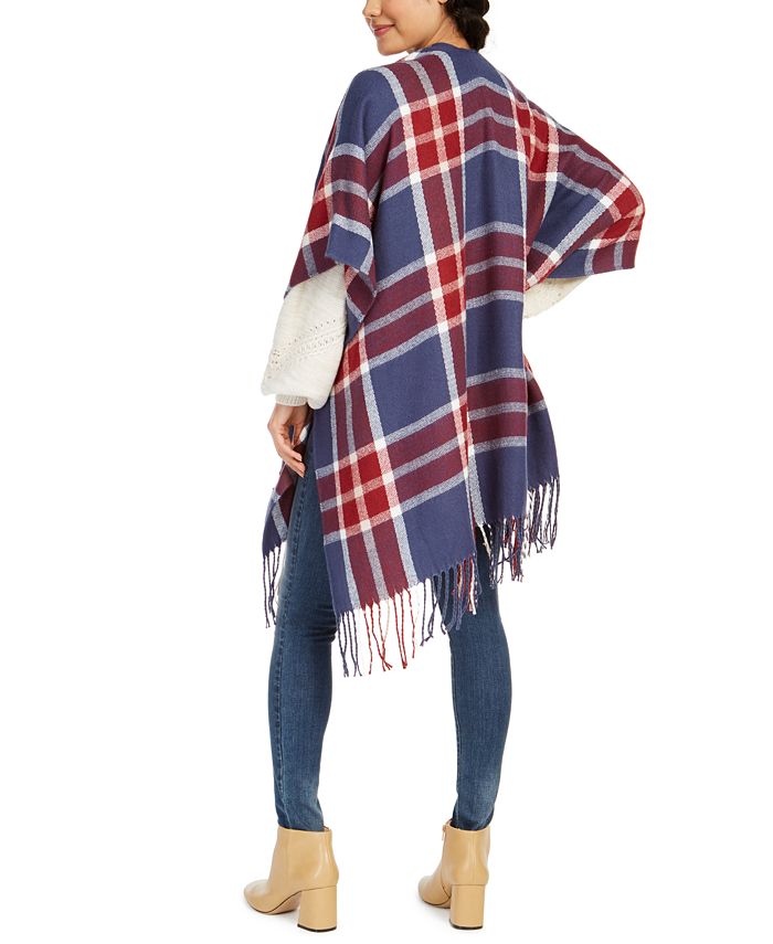 Marcus Adler Classic Fall Plaid Ruana - Macy's
