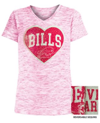 Buffalo Bills Heart Flip Sequin T-Shirt 