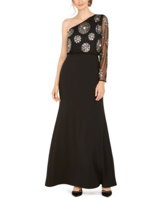 Adrianna Papell - Beaded One-Shoulder Gown