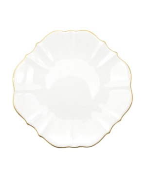 Twig New York Amelie Brushed Gold Rim 10.5" Dinner Plate In White
