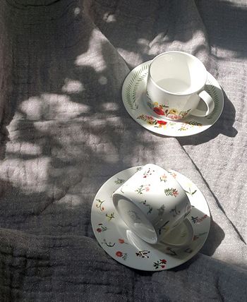 Twig New York - Language of Flowers Set of Two Cups Saucers