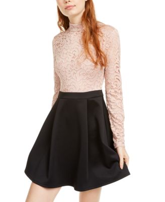 lace top skater dress