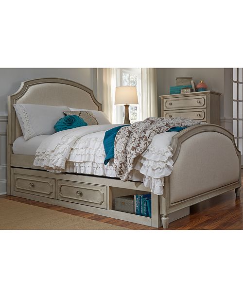 Emma Kids Bedroom Furniture Twin Upholstered Panel Bed With Under Bed Storage Unit