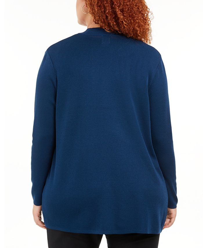 Anne Klein Plus Size Chiffon Oversized Sheer Cardigan main image 1