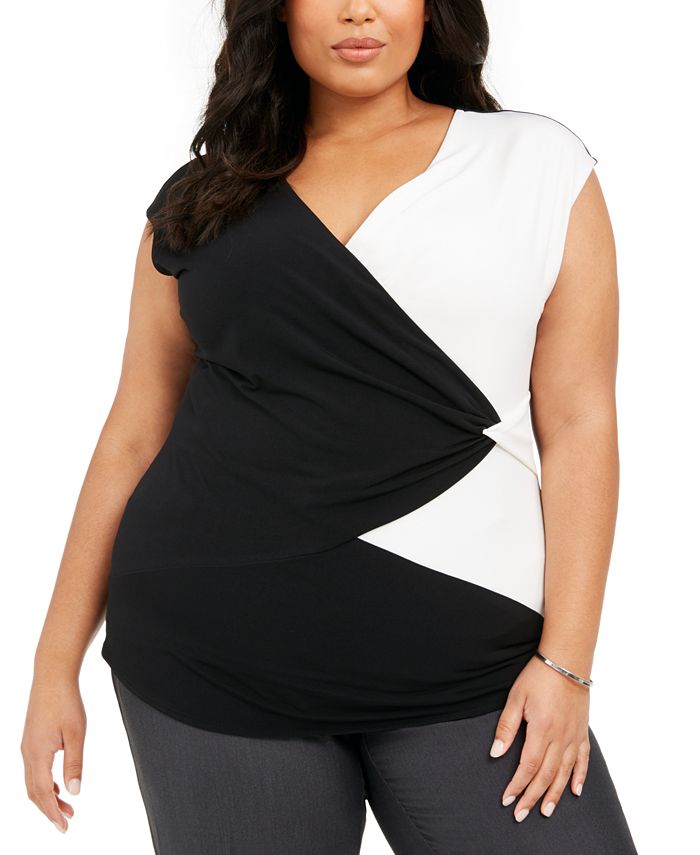 Macy's alfani 2025 plus size tops
