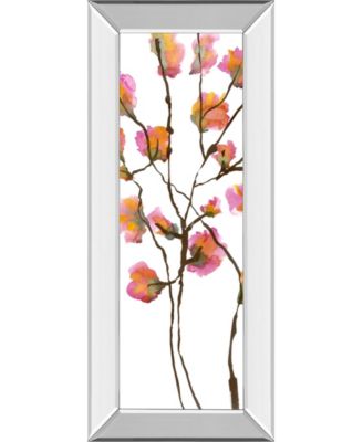 Inky Blossoms I by Deborah Velasquez Mirror Framed Print Wall Art - 18" x 42"