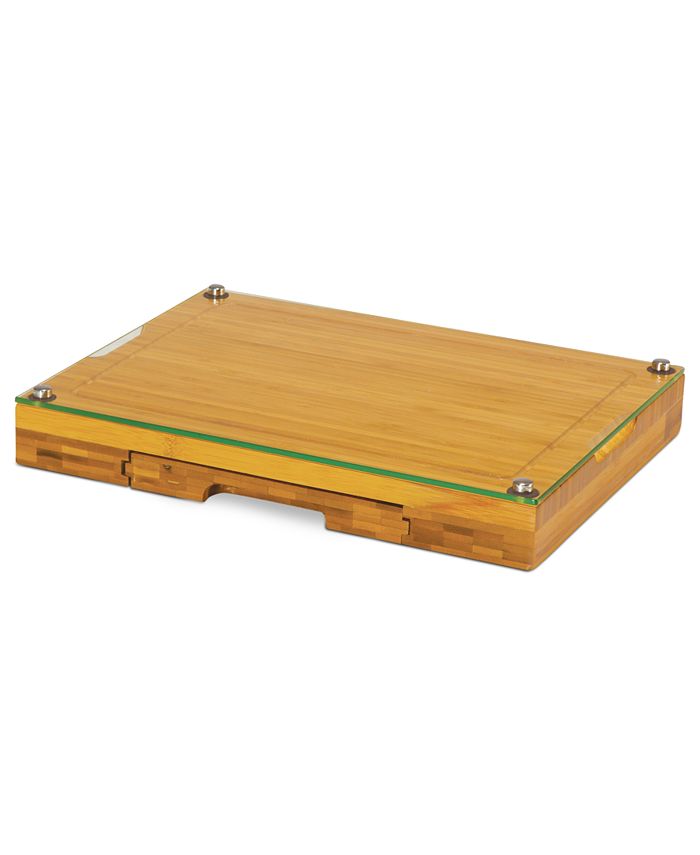 Picnic Time - Cutting Board, Concerto Glass Top with Cheese Tools