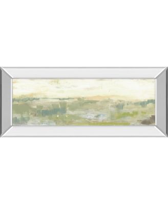 Greenery Horizon Line II by Jennifer Goldberger Mirror Framed Print Wall Art - 18" x 42"