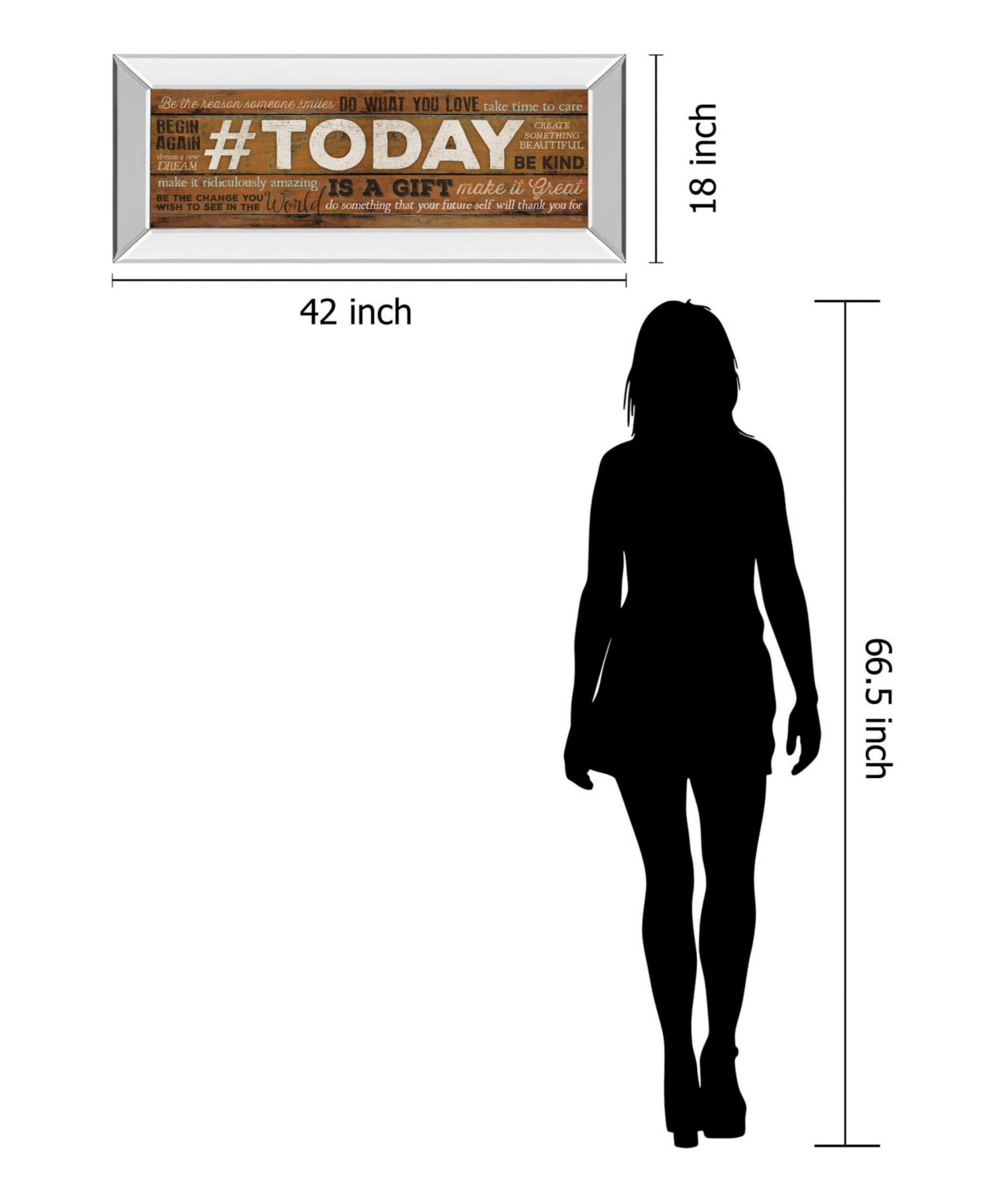 Classy Art Today Is A Gift by Marla Rae Motivational Mirror Framed Print Wall Art - 18