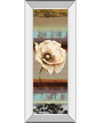 Elemental Poppy Il by Selina Werbelow Mirror Framed Print Wall Art - 18" x 42"