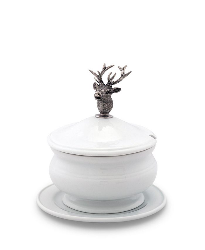 cyklus i tilfælde af Gå ned Vagabond House Lidded Porcelain Soup, Sauce, Gravy Bowl with Solid Pewter  Elk Head Handle, Knob & Reviews - Serveware - Dining - Macy's