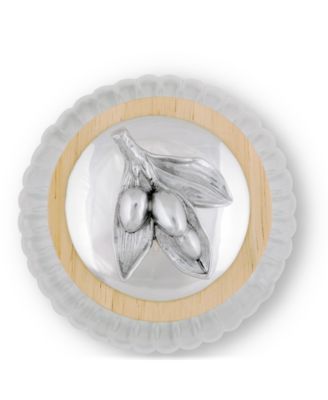 Canister Glass for Kitchen with Rubber Airtight Seal for Food Storage Olive Pattern Knob