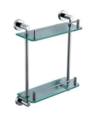 chrome and glass bathroom wall shelves