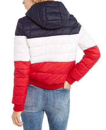 Tommy Hilfiger Tri Color Hooded Cropped Jacket Macy s