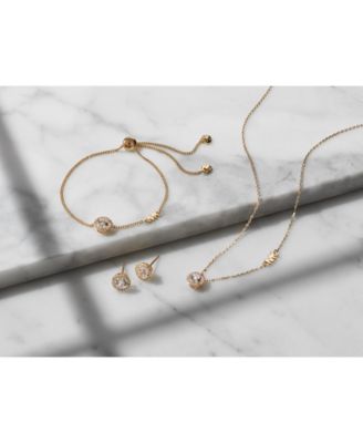 Women's Sterling Silver Pav&eacute; Studs