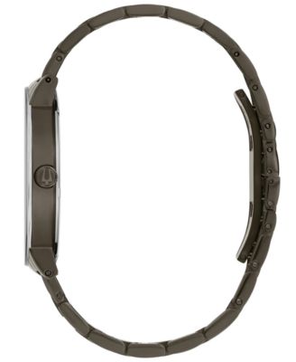 Men's Millennia Diamond-Accent Gray Stainless Steel Bracelet Watch 42mm