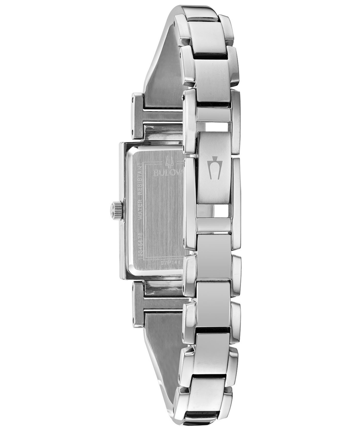 Женские часы Bulova Diamond-Accent Stainless Steel Bangle Bracelet Watch 18x33mm — фото 4