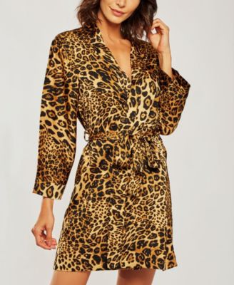 iCollection Ultra Soft Print Wrap Robe Lingerie, Online Only 