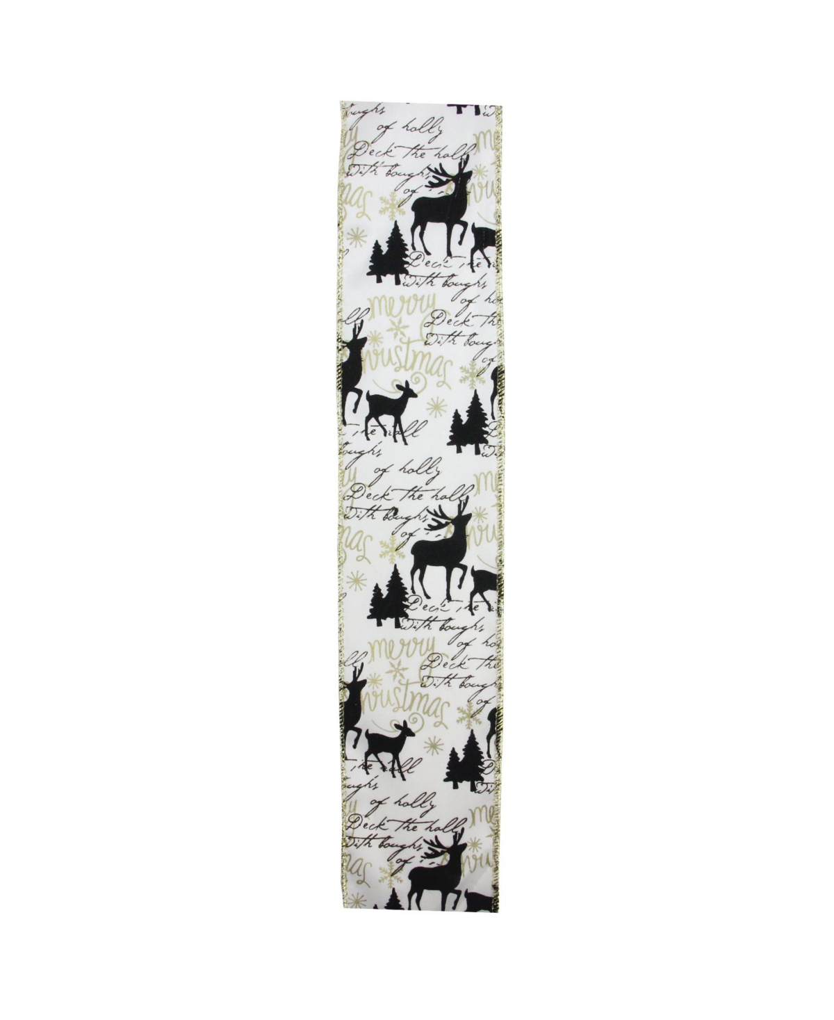 Northlight Pack of 12 White andPlayful Reindeer Wired Christmas Craft Ribbon Spools - 2.5