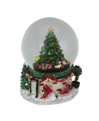 7" Musical Christmas Tree and Presents Snow Globe Decoration