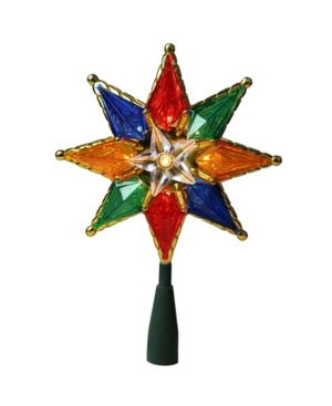 Northlight 8" Multi-color Mosaic 8-point Star Christmas Tree Topper In Multi