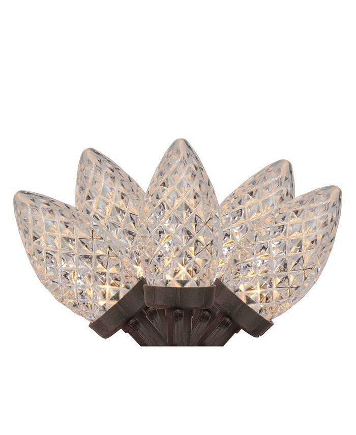 Northlight Set of 100 Warm White Faceted LED C9 Christmas Lights