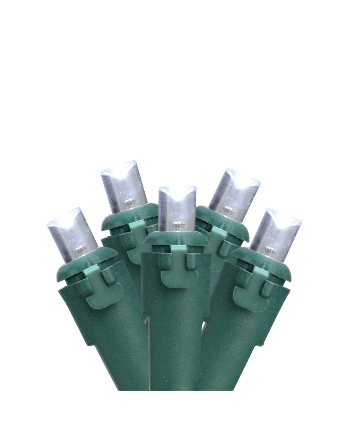 Northlight Set of 50 PureLed Wide Angle Christmas Lights - Green Wire - White