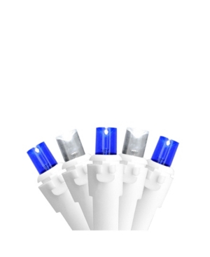 Northlight Set of 100 Blue and Pure White Led Wide Angle Icicle Christmas Lights - White Wire
