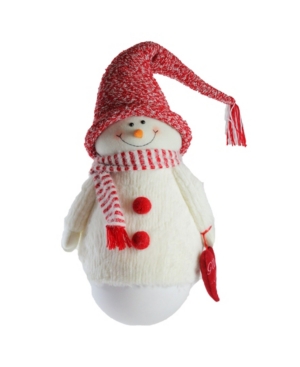Northlight 37" Tumbling Sam The Snowman With Red Hat And Scarf Christmas Decoration In White