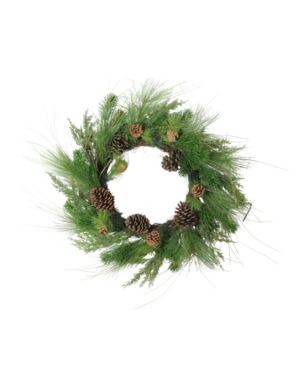 Northlight 24" Pine Cones And Mixed Pine Needles Christmas Wreath In Green