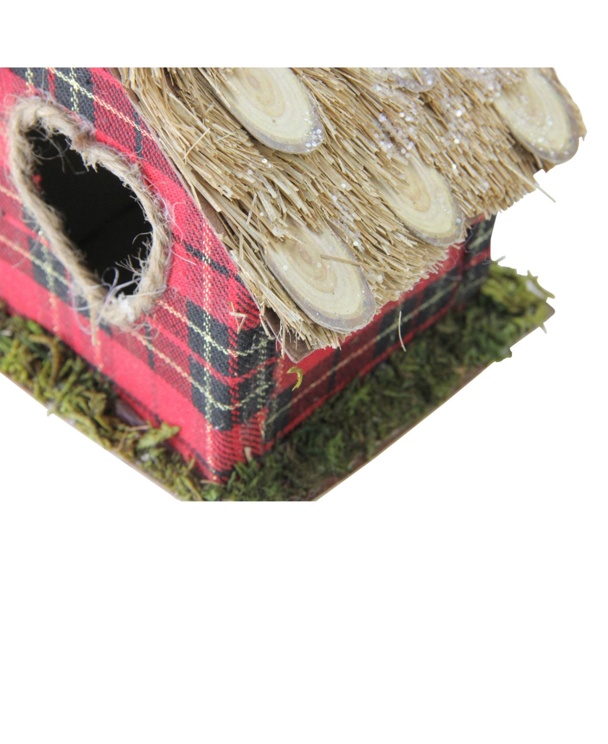 Northlight Red Plaid Christmas Birdhouse Ornament with Heart Shaped Door