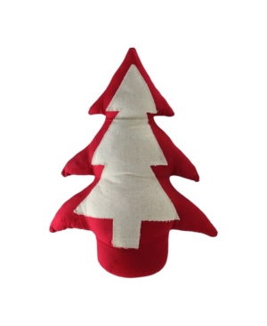 Northlight 15" Red And Neutral Weighted Base Christmas Tree Tabletop Decoration In Red